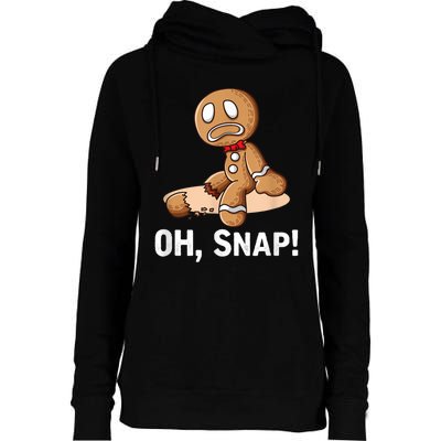 Oh Snap Gingerbread Cookie Man Broken Leg Womens Funnel Neck Pullover Hood