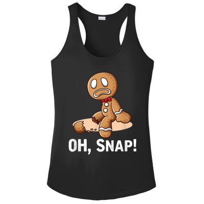 Oh Snap Gingerbread Cookie Man Broken Leg Ladies PosiCharge Competitor Racerback Tank