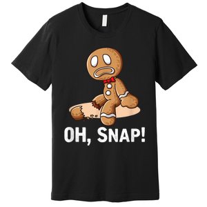 Oh Snap Gingerbread Cookie Man Broken Leg Premium T-Shirt