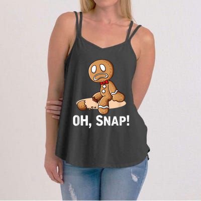 Oh Snap Gingerbread Cookie Man Broken Leg Women's Strappy Tank