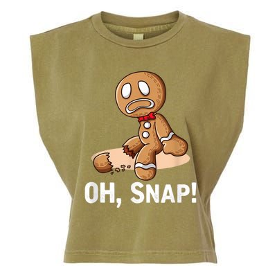 Oh Snap Gingerbread Cookie Man Broken Leg Garment-Dyed Women's Muscle Tee