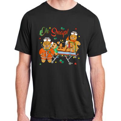 Oh Snap Gingerbread Nurse Funny Nursing Christmas Holiday Adult ChromaSoft Performance T-Shirt