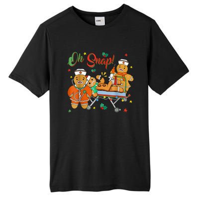 Oh Snap Gingerbread Nurse Funny Nursing Christmas Holiday Tall Fusion ChromaSoft Performance T-Shirt