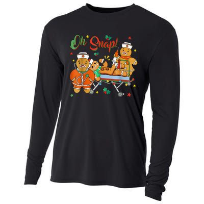 Oh Snap Gingerbread Nurse Funny Nursing Christmas Holiday Cooling Performance Long Sleeve Crew