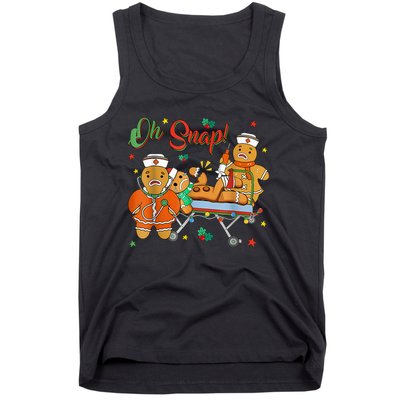 Oh Snap Gingerbread Nurse Funny Nursing Christmas Holiday Tank Top