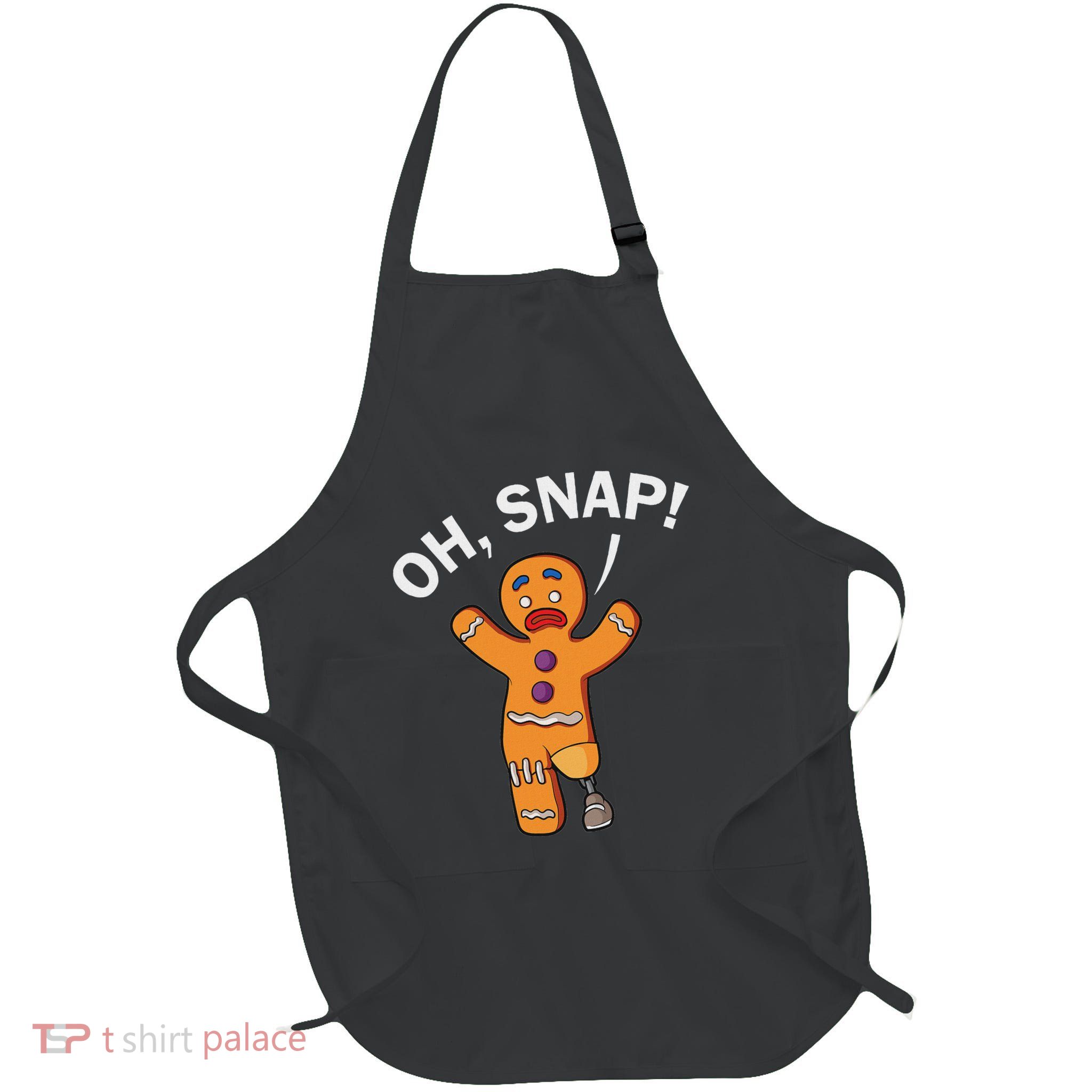 Oh Snap Gingerbread Leg Prosthetic Leg Amputation Full-Length Apron With Pockets