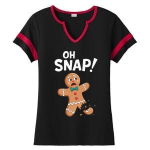 Oh Snap Gingerbread Man Adult Costume Ladies Halftime Notch Neck Tee