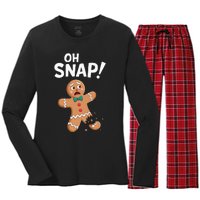 Oh Snap Gingerbread Man Adult Costume Women's Long Sleeve Flannel Pajama Set 