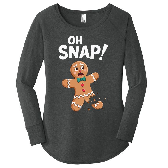 Oh Snap Gingerbread Man Adult Costume Women's Perfect Tri Tunic Long Sleeve Shirt