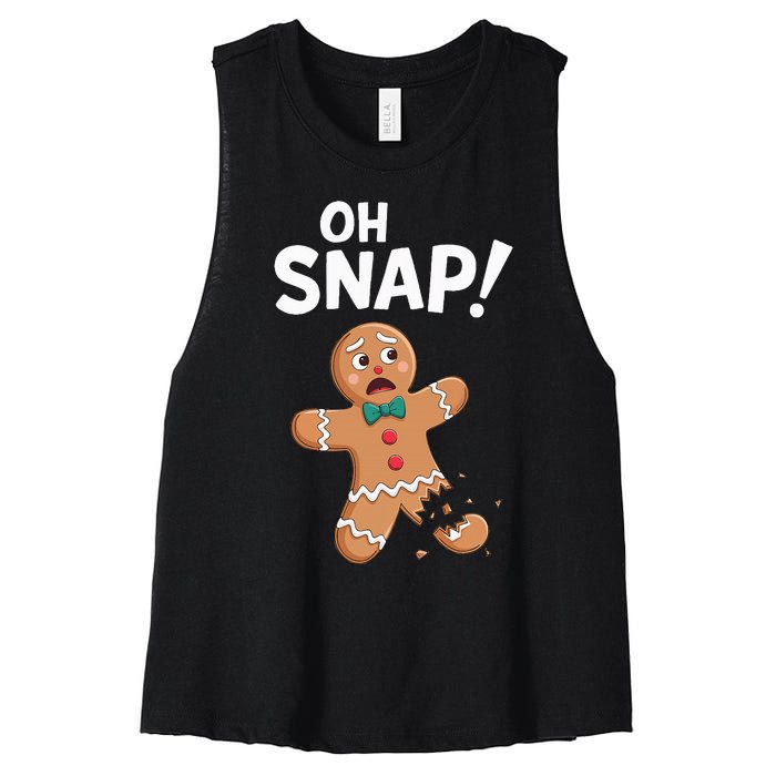 Oh Snap Gingerbread Man Adult Costume Women's Racerback Cropped Tank