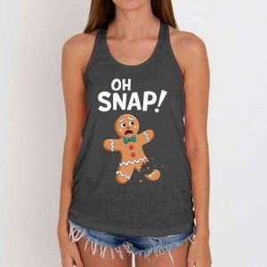 Oh Snap Gingerbread Man Adult Costume Women's Knotted Racerback Tank