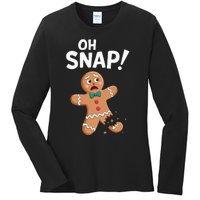 Oh Snap Gingerbread Man Adult Costume Ladies Long Sleeve Shirt