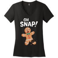 Oh Snap Gingerbread Man Adult Costume Women's V-Neck T-Shirt