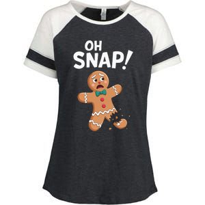 Oh Snap Gingerbread Man Adult Costume Enza Ladies Jersey Colorblock Tee