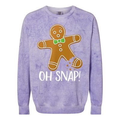 Oh Snap Gingerbread Man Cookie Broken Leg Colorblast Crewneck Sweatshirt