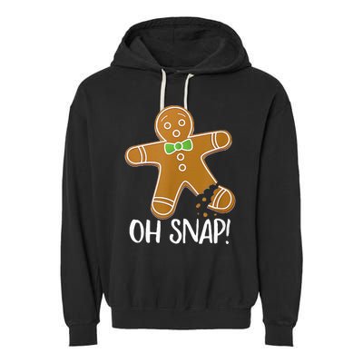 Oh Snap Gingerbread Man Cookie Broken Leg Garment-Dyed Fleece Hoodie