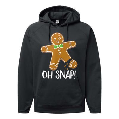 Oh Snap Gingerbread Man Cookie Broken Leg Performance Fleece Hoodie