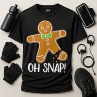 Oh Snap Gingerbread Man Cookie Broken Leg Cooling Performance Crew T-Shirt