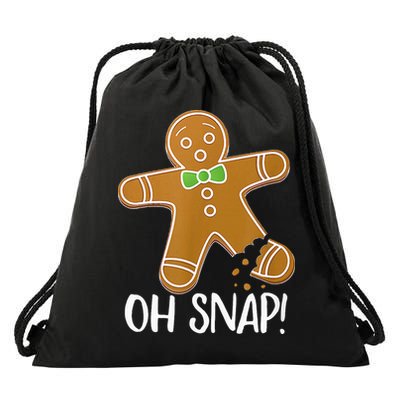 Oh Snap Gingerbread Man Cookie Broken Leg Drawstring Bag
