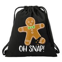 Oh Snap Gingerbread Man Cookie Broken Leg Drawstring Bag