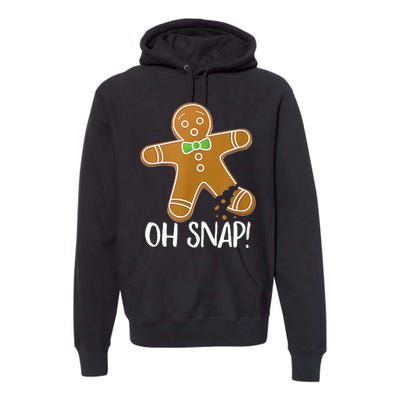 Oh Snap Gingerbread Man Cookie Broken Leg Premium Hoodie