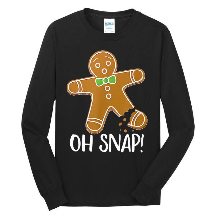 Oh Snap Gingerbread Man Cookie Broken Leg Tall Long Sleeve T-Shirt