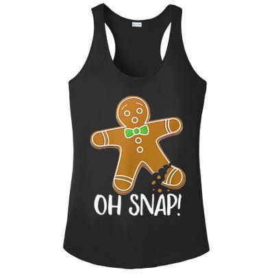 Oh Snap Gingerbread Man Cookie Broken Leg Ladies PosiCharge Competitor Racerback Tank
