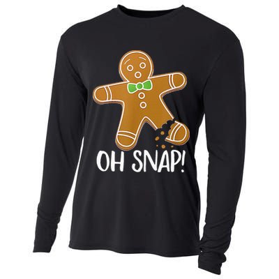 Oh Snap Gingerbread Man Cookie Broken Leg Cooling Performance Long Sleeve Crew