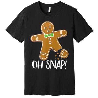 Oh Snap Gingerbread Man Cookie Broken Leg Premium T-Shirt