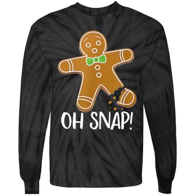 Oh Snap Gingerbread Man Cookie Broken Leg Tie-Dye Long Sleeve Shirt