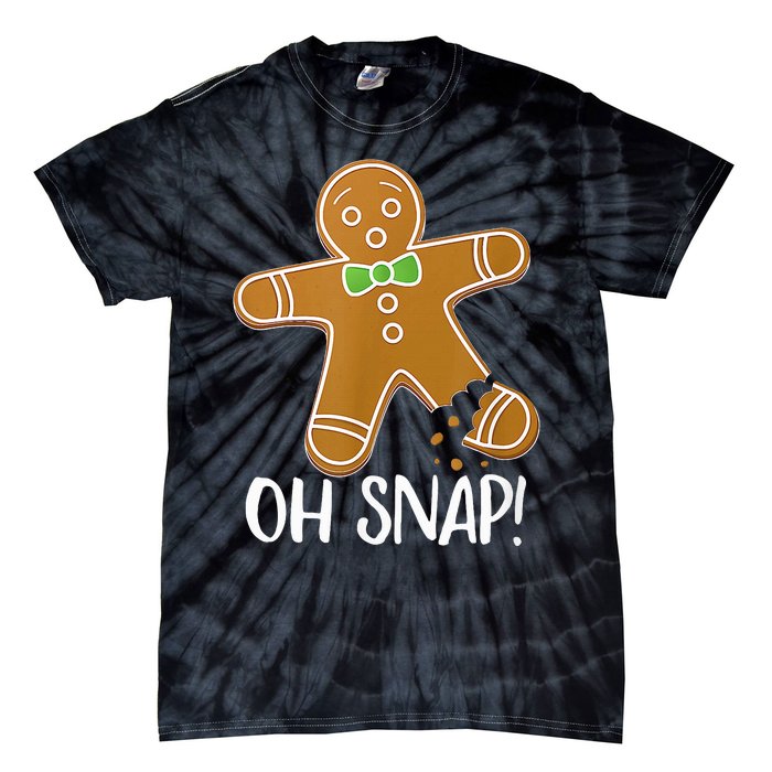 Oh Snap Gingerbread Man Cookie Broken Leg Tie-Dye T-Shirt