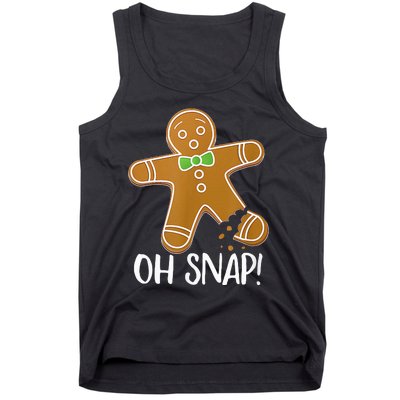 Oh Snap Gingerbread Man Cookie Broken Leg Tank Top