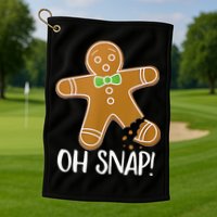 Oh Snap Gingerbread Man Cookie Broken Leg Golf Towel