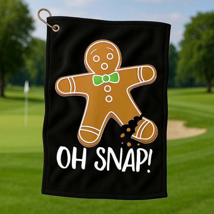 Oh Snap Gingerbread Man Cookie Broken Leg Golf Towel