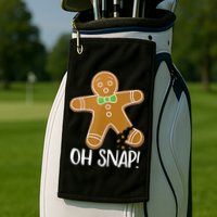Oh Snap Gingerbread Man Cookie Broken Leg Golf Towel