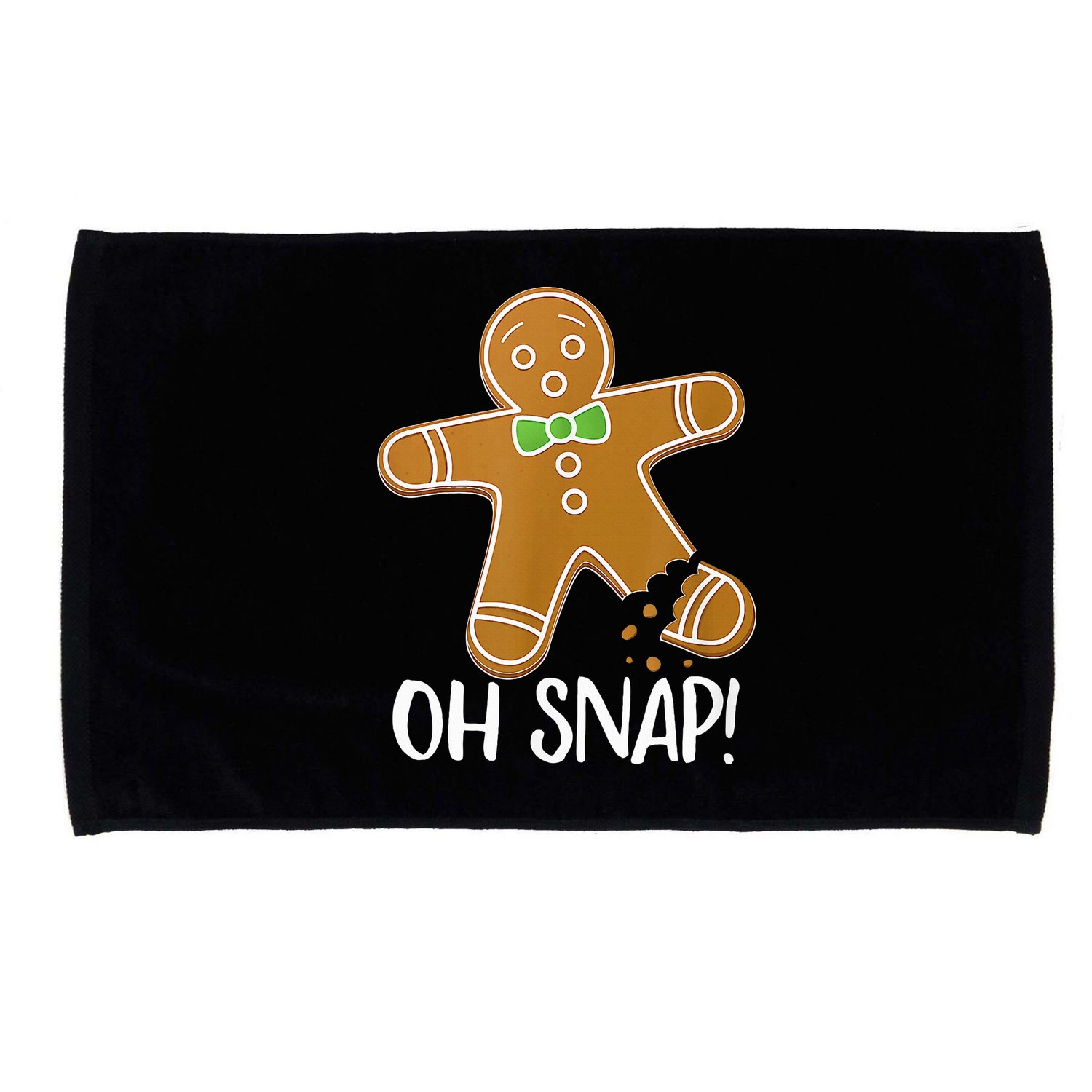Oh Snap Gingerbread Man Cookie Broken Leg Microfiber Hand Towel