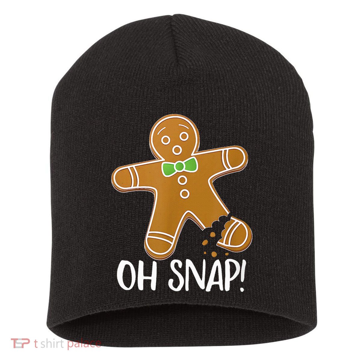 Oh Snap Gingerbread Man Cookie Broken Leg Short Acrylic Beanie