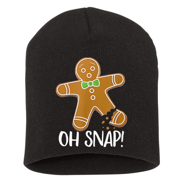 Oh Snap Gingerbread Man Cookie Broken Leg Short Acrylic Beanie