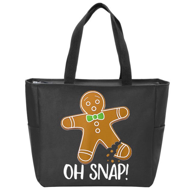 Oh Snap Gingerbread Man Cookie Broken Leg Zip Tote Bag