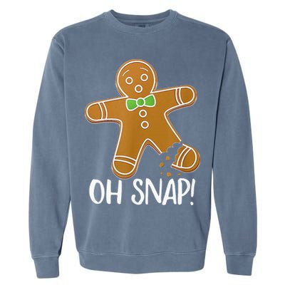 Oh Snap Gingerbread Man Cookie Broken Leg Garment-Dyed Sweatshirt
