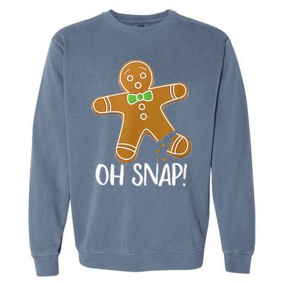 Oh Snap Gingerbread Man Cookie Broken Leg Garment-Dyed Sweatshirt