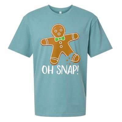 Oh Snap Gingerbread Man Cookie Broken Leg Sueded Cloud Jersey T-Shirt