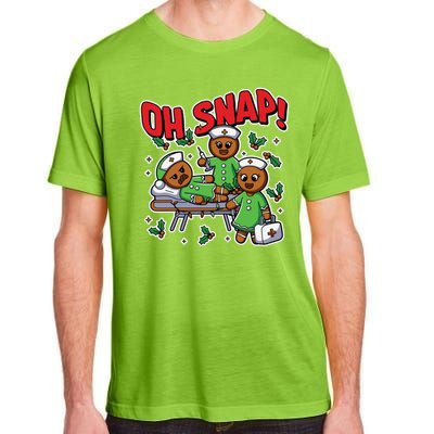 Oh Snap Gingerbread Nurse Funny Nursing Christmas Holiday Adult ChromaSoft Performance T-Shirt