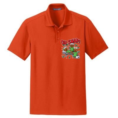 Oh Snap Gingerbread Nurse Funny Nursing Christmas Holiday Dry Zone Grid Polo