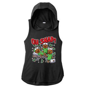 Oh Snap Gingerbread Nurse Funny Nursing Christmas Holiday Ladies PosiCharge Tri-Blend Wicking Draft Hoodie Tank