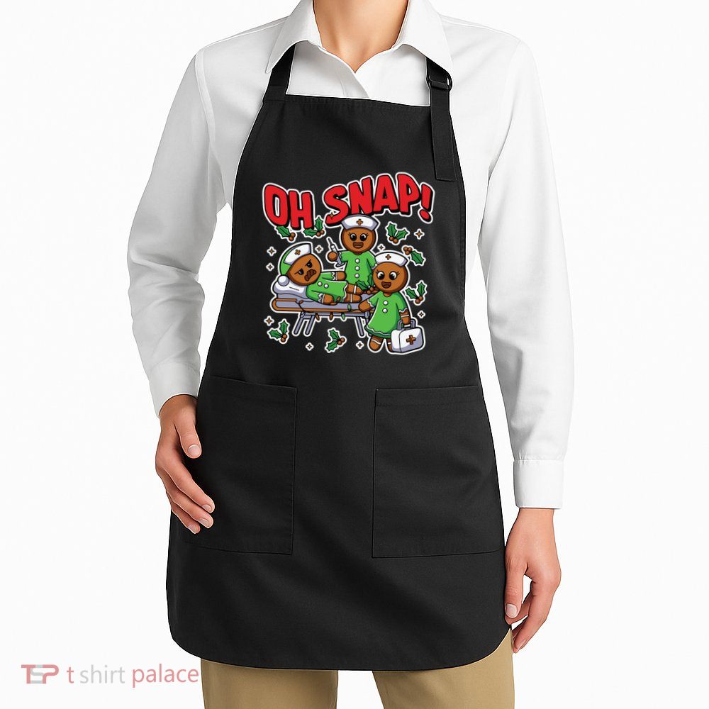 Oh Snap Gingerbread Nurse Funny Nursing Christmas Holiday Apron
