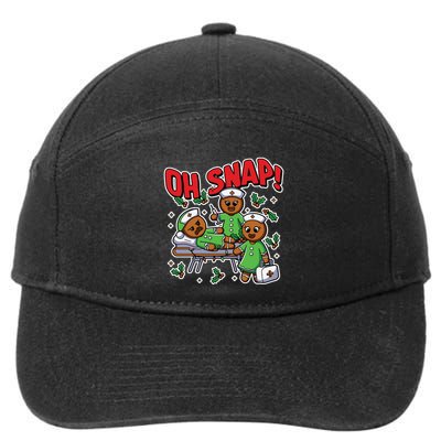 Oh Snap Gingerbread Nurse Funny Nursing Christmas Holiday 7-Panel Snapback Hat