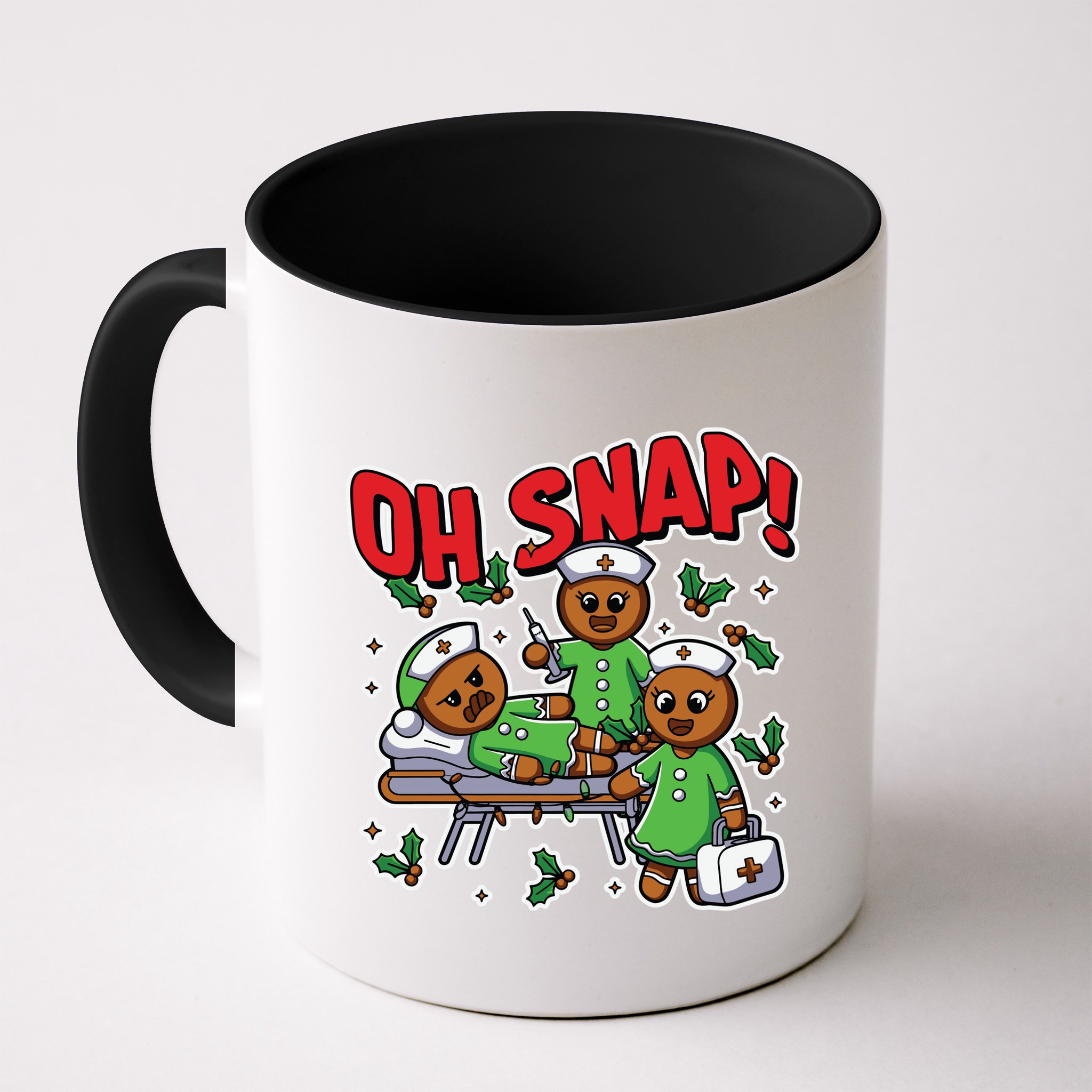 Oh Snap Gingerbread Nurse Funny Nursing Christmas Holiday Mug