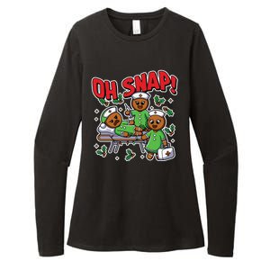 Oh Snap Gingerbread Nurse Funny Nursing Christmas Holiday Womens CVC Long Sleeve Shirt