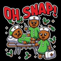 Oh Snap Gingerbread Nurse Funny Nursing Christmas Holiday Flatbill Hat